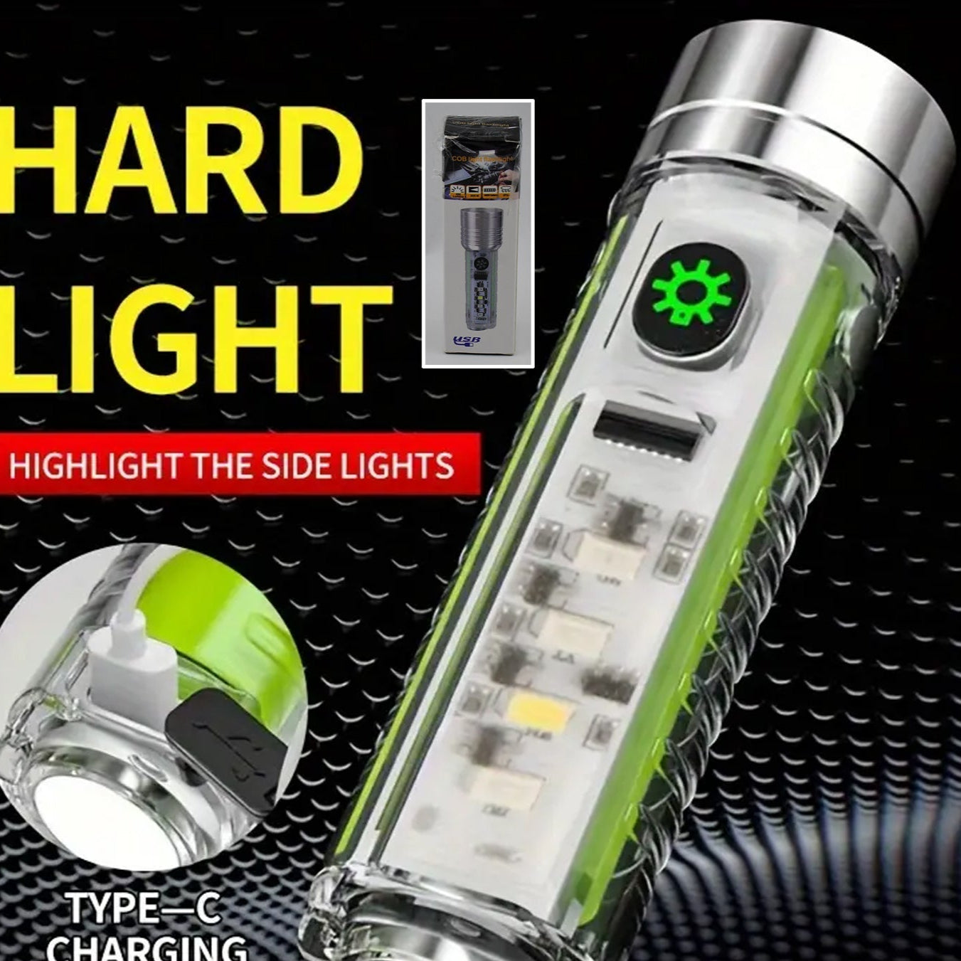 Pattern Flashlight Usb Flashlight Rechargeable Led Torch Light (1 Pc) - Happy Price - Image 1