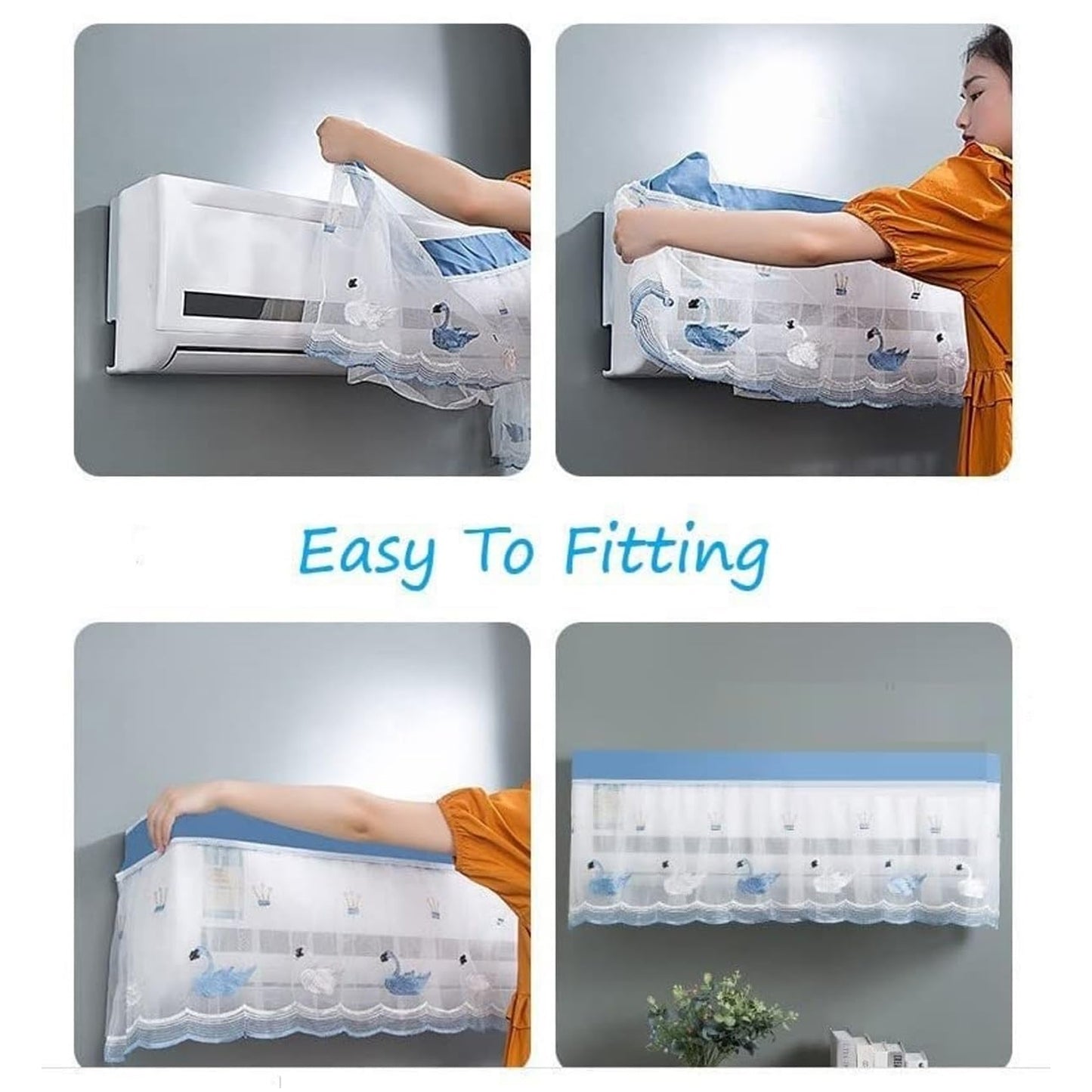 Ac Cover Air Conditioning Dust Cover Folding Designer (Approx 1 Ton  1 Pc  Ac Curtain  Mix Design) - Happy Price - Image 5