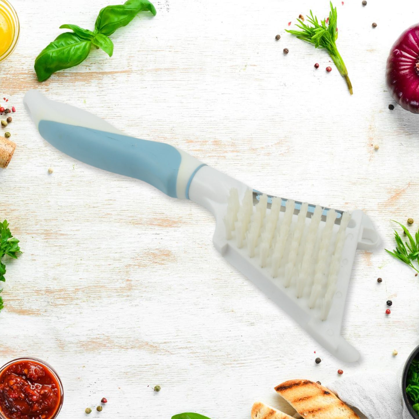 Multipurpose Peeler Brush Vegetable Peeler With Brush Multifunctional Fruits And Vegetable Cleaning Brush Stainless Steel Potato Peelers Home Kitchen Peeler With Long Handle (1 Pc ) - Happy Price - Image 5