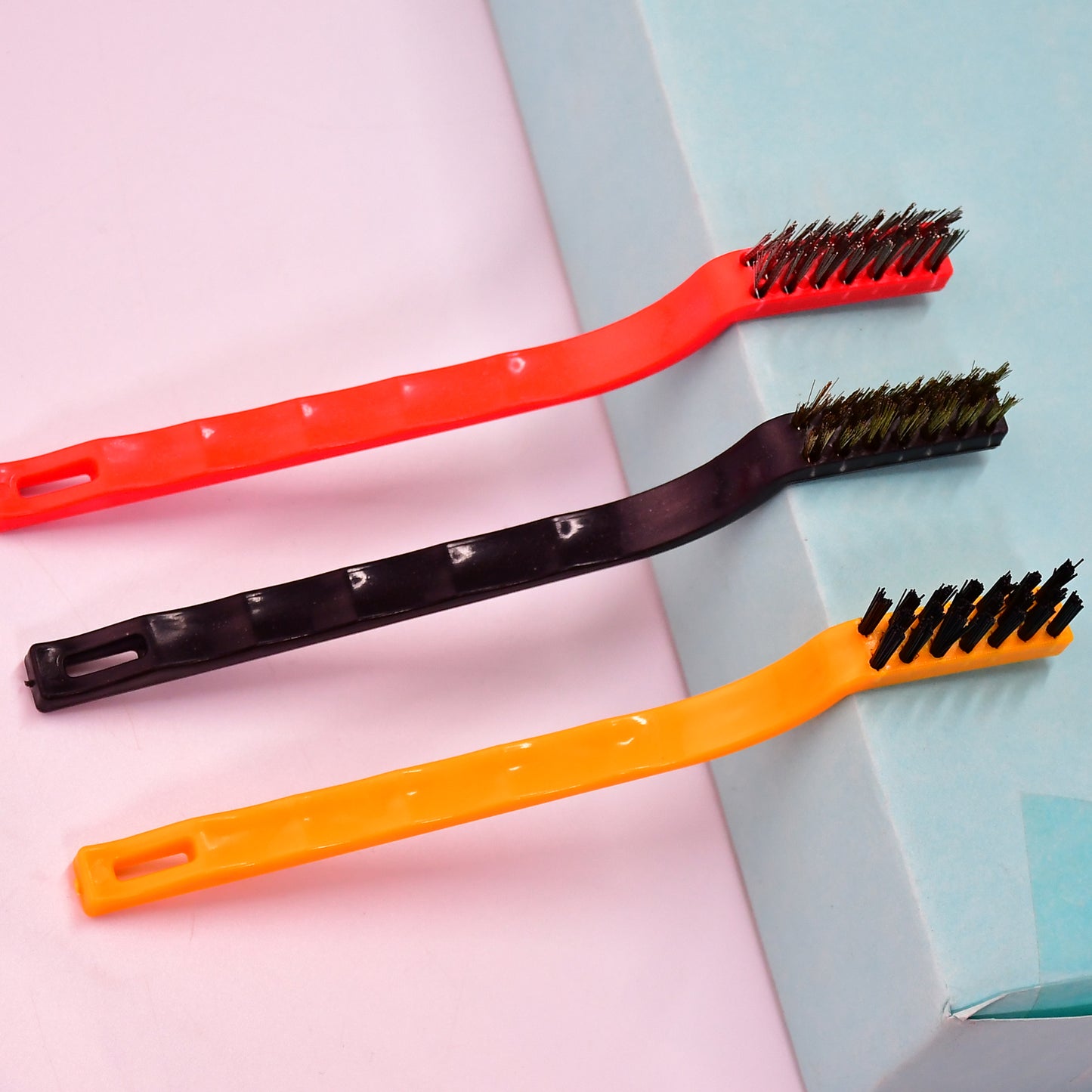 3pc  Mini Wire Brush Set Brass Nylon Stainless Steel Bristles Household Cleaning Brush For Gas Stove Smoke Machine Tool Burner Tiles Tap Rust Removal Welding Slag Dirt  Paint Scrubbing. - Happy Price - Image 3