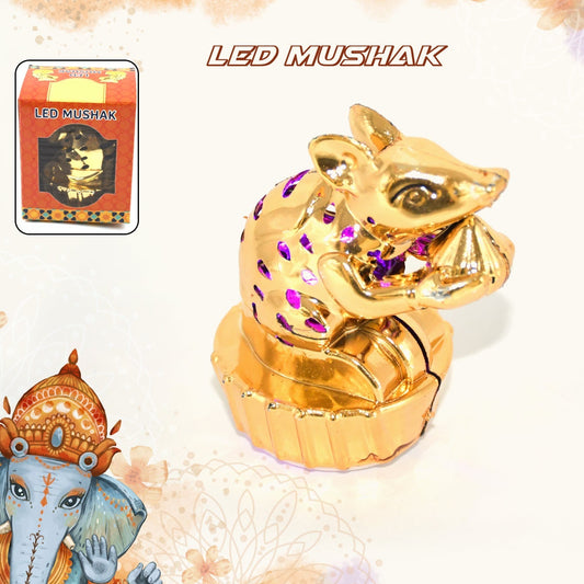 Multicolour Led Mushak  Led Mooshak For Ganpati Decorations (1 Pc) - Happy Price - Image 1