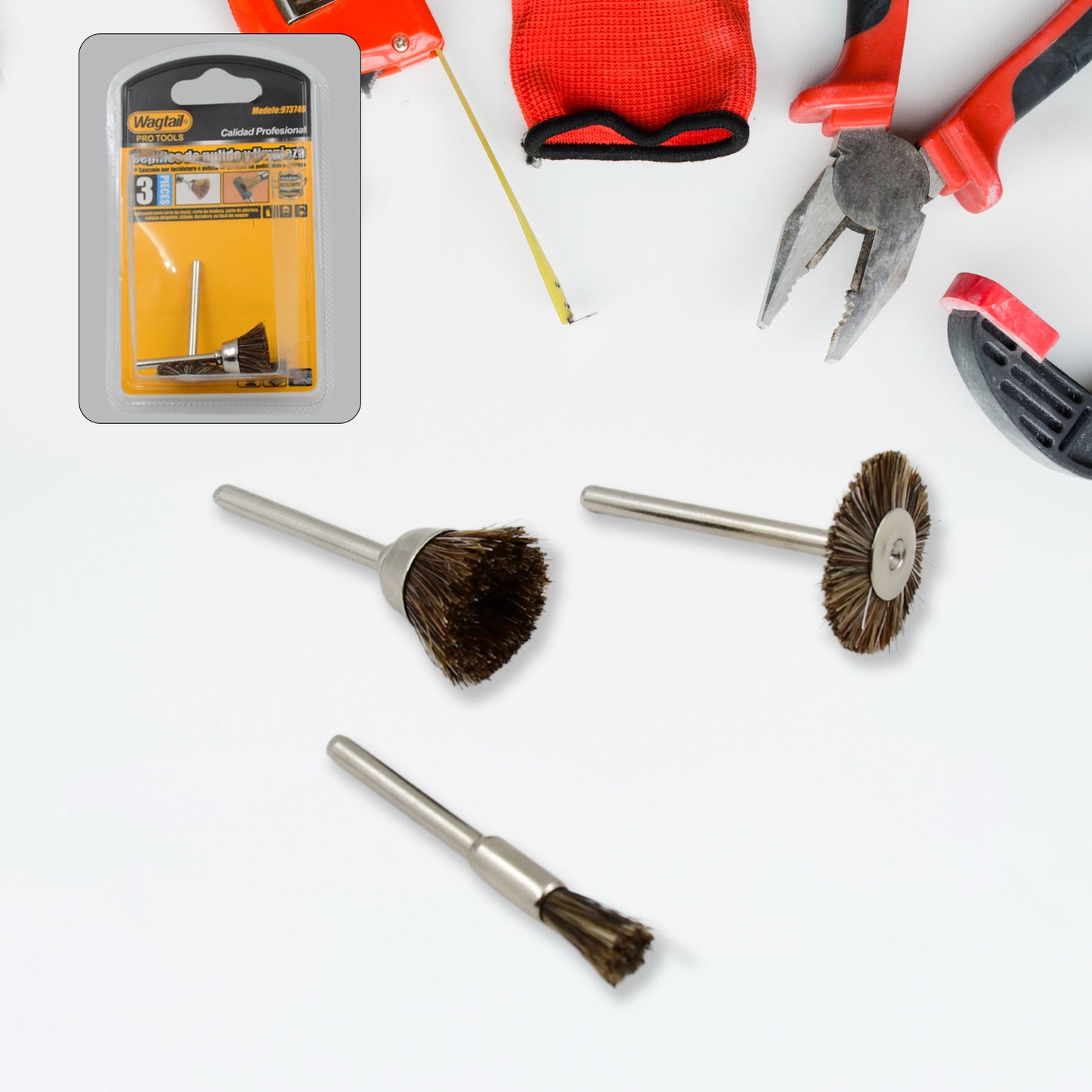 Brass Wire Wheels 3 Pcs Brass Wire Wheels Rust Removal Tool - Happy Price - Image 2