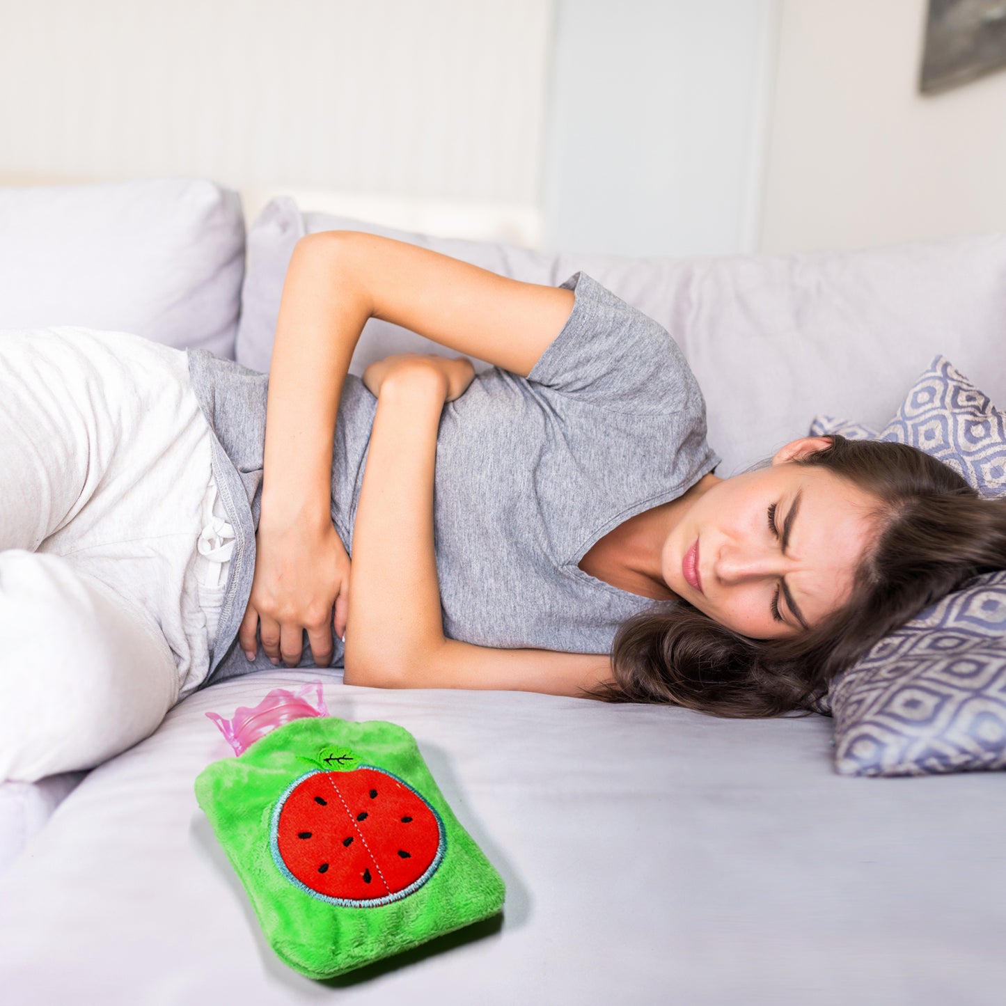 Watermelon Small Hot Water Bag With Cover For Pain Relief Neck Shoulder Pain And Hand Feet Warmer Menstrual Cramps. - Happy Price - Image 6