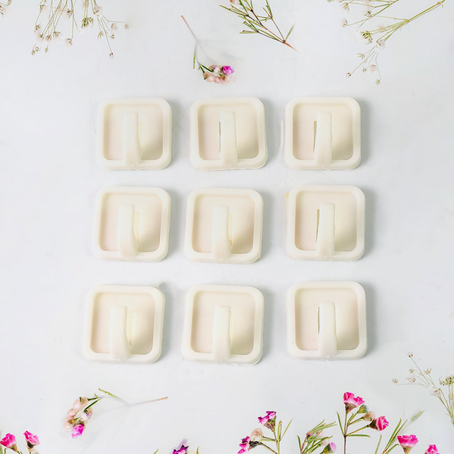 Adhesive Hooks For Wall Hanging Clothes Strong Adhesive Hooks (9 Pcs Set) - Happy Price - Image 2