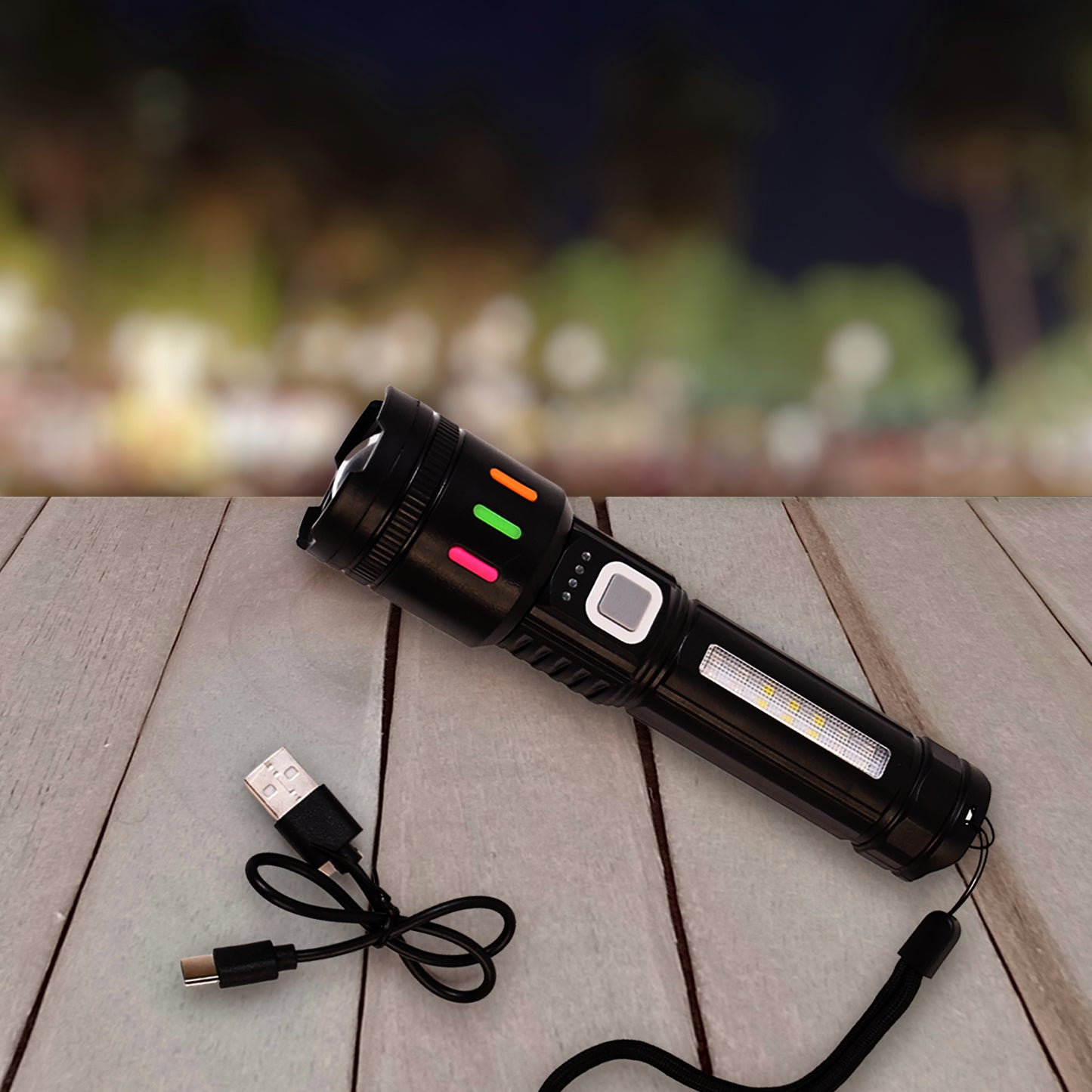 Led Torch High Lumens Fast Charging Flashlight  Torch With Far  Near Zoom (1 Pc) - Happy Price - Image 3