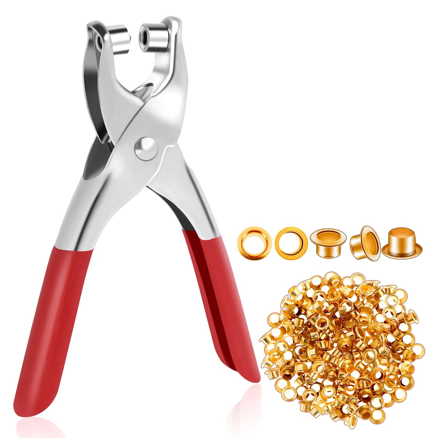 Grommet Setting Tool With 25 Pcs Gold Eyelets Grommets Steel Hole Punch Setter Kit For Leather Canvas All Fabrics Men And Women Clothes Shoes Belts Bags Crafts - Happy Price - Image 5