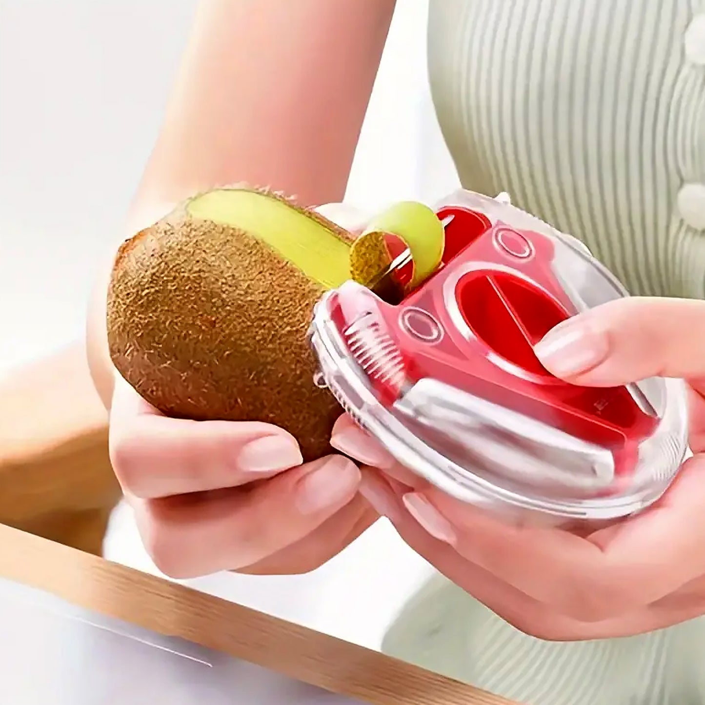 3 In 1 Multi Function Three Use Rotary Hanging Round Planer Peeler And Cutter Vegetable Slicer Kitchen Tools Kitchen Gadgets (B Grade) - Happy Price - Image 3