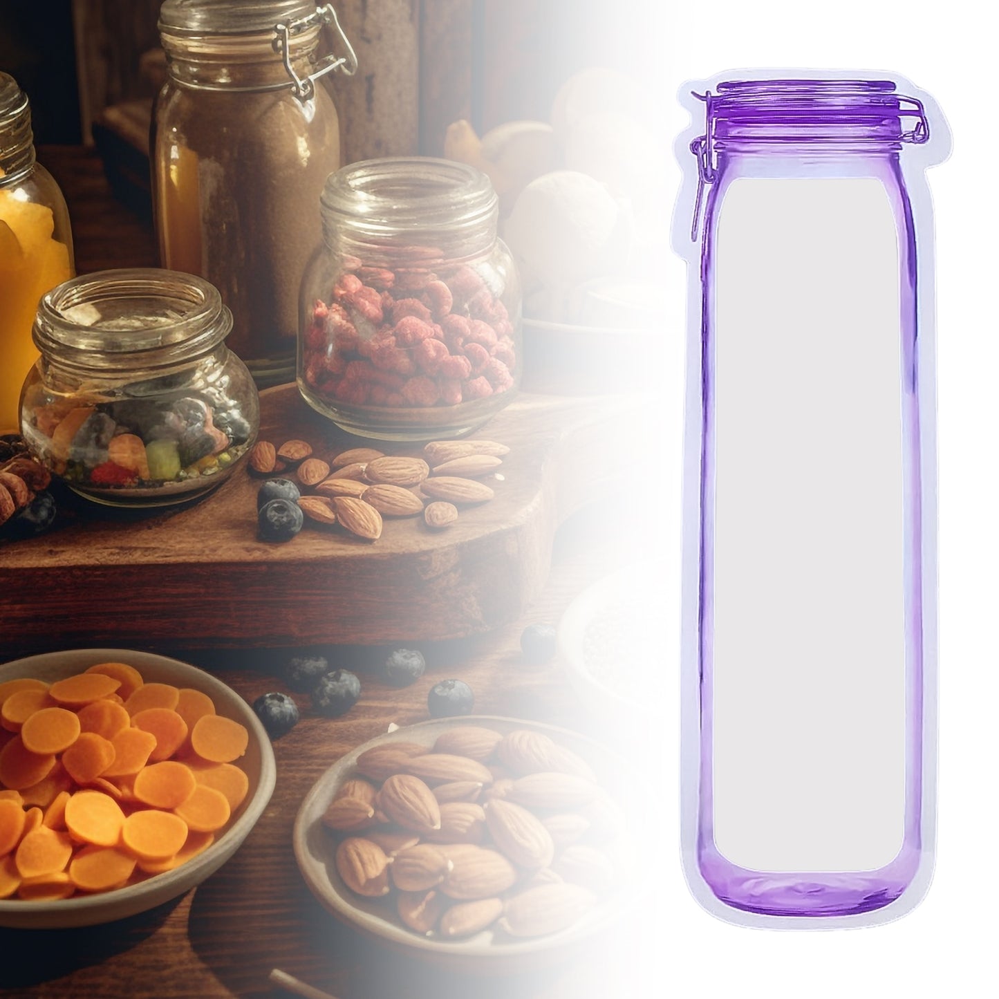 Food Storage Bag Bottles Shape Ziplock Bags Reusable (1 Pc  500 Ml) - Happy Price - Image 6