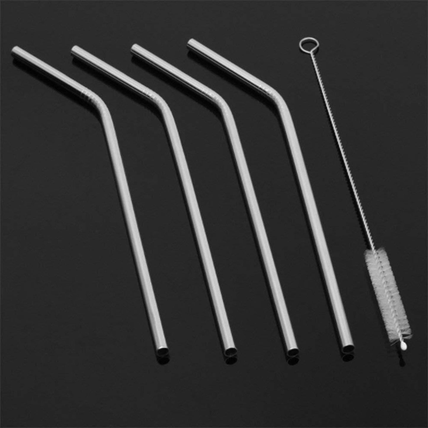 Reusable Stainless Steel Drinking Straws Bent (4 Bent Straws 1 Brush) - Happy Price - Image 4