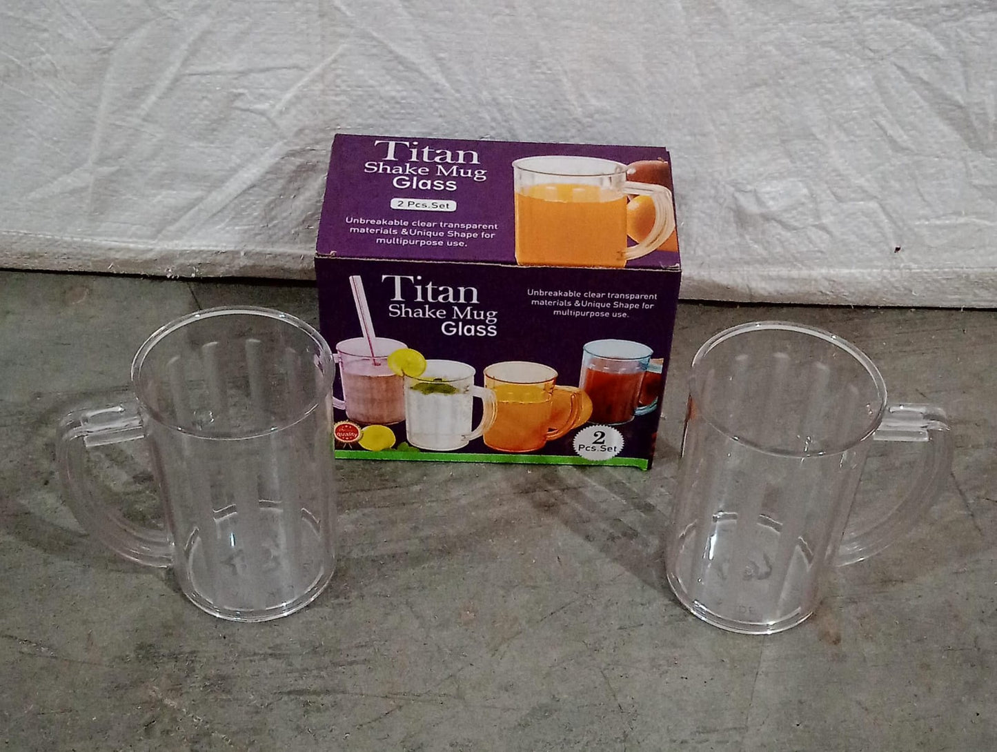 Stylish Juice Glass With Handle Water Glass Beer Glass Milk Shake Glass Multipurpose Glass Plastic Beer Mug Unbreakable Beer Tasting Glasses Clear Juice Glasses Suitable For Kids (2 Pc) - Happy Price - Image 7