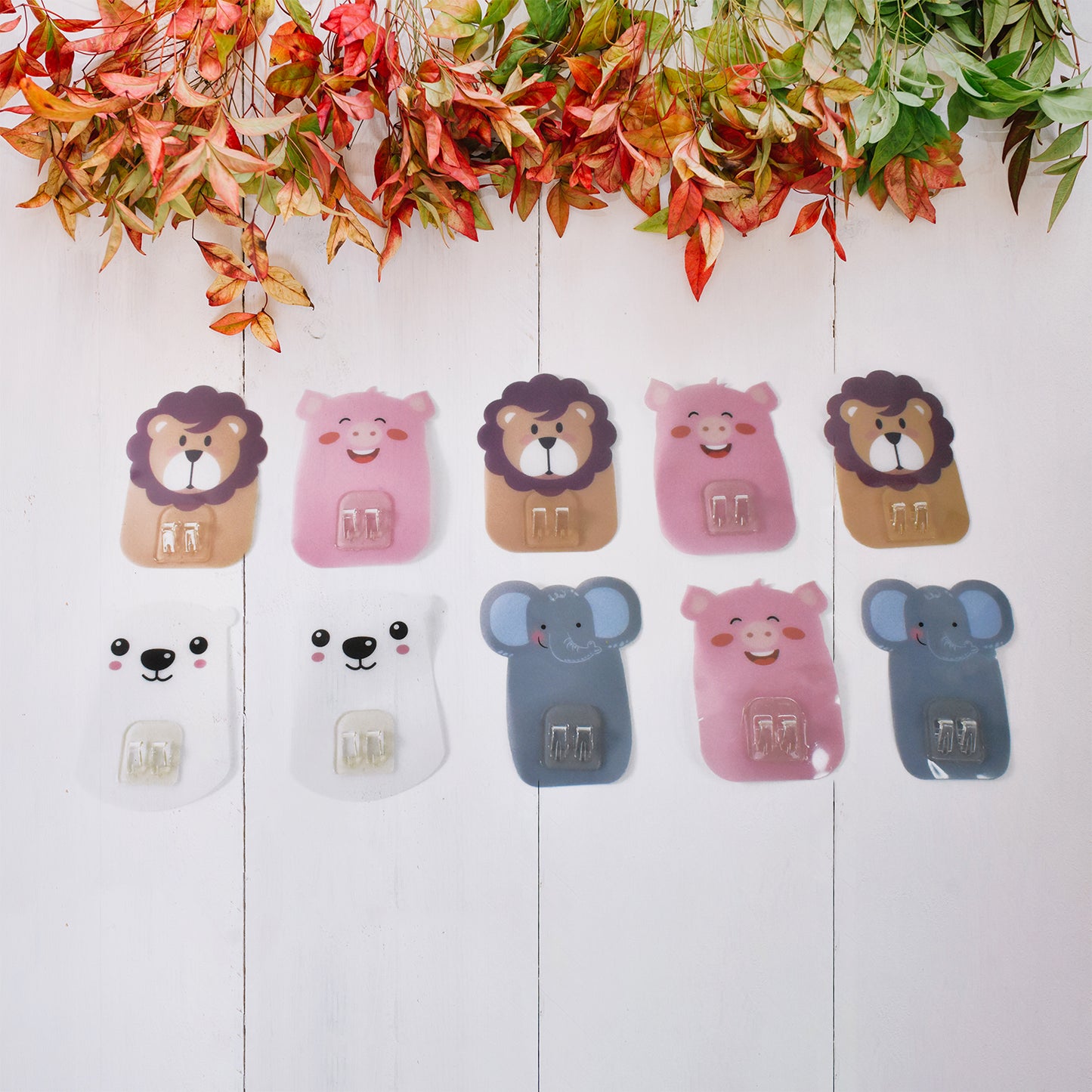 Wall Mounted Cartoon Hooks Self Adhesive Hooks (10 Pcs Set) - Happy Price - Image 3