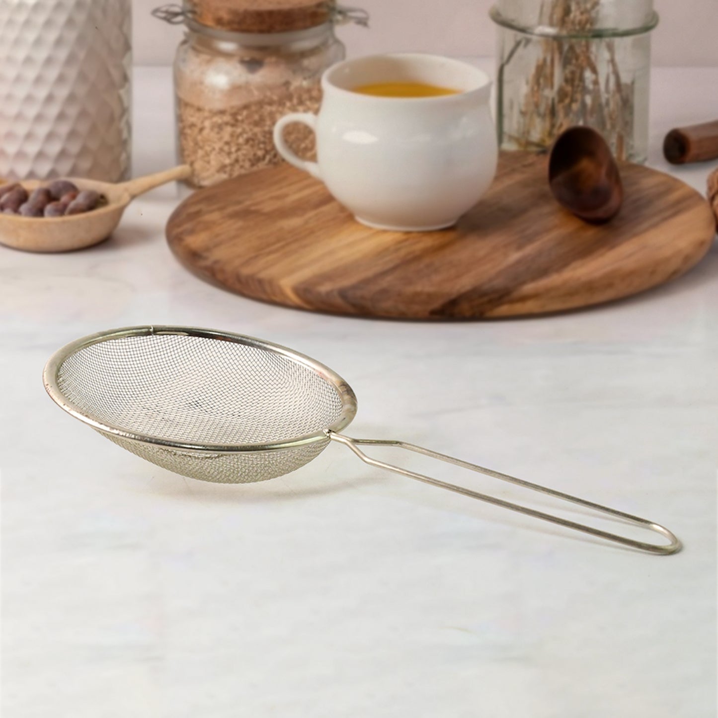 Stainless Steel Fine Mesh Tea  Coffee Strainer (1 Pc) - Happy Price - Image 6