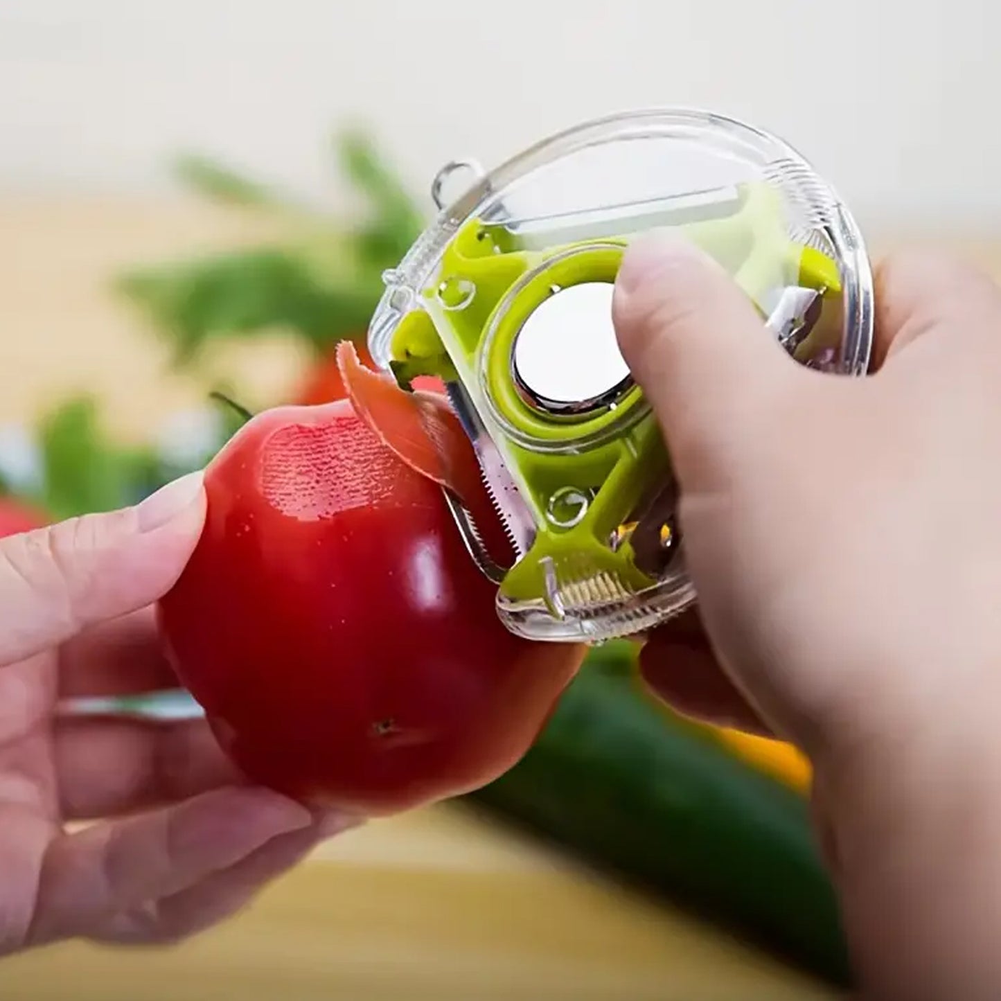 3 In 1 Multi Function Three Use Rotary Hanging Round Planer Peeler And Cutter Vegetable Slicer Kitchen Tools Kitchen Gadgets (B Grade) - Happy Price - Image 7