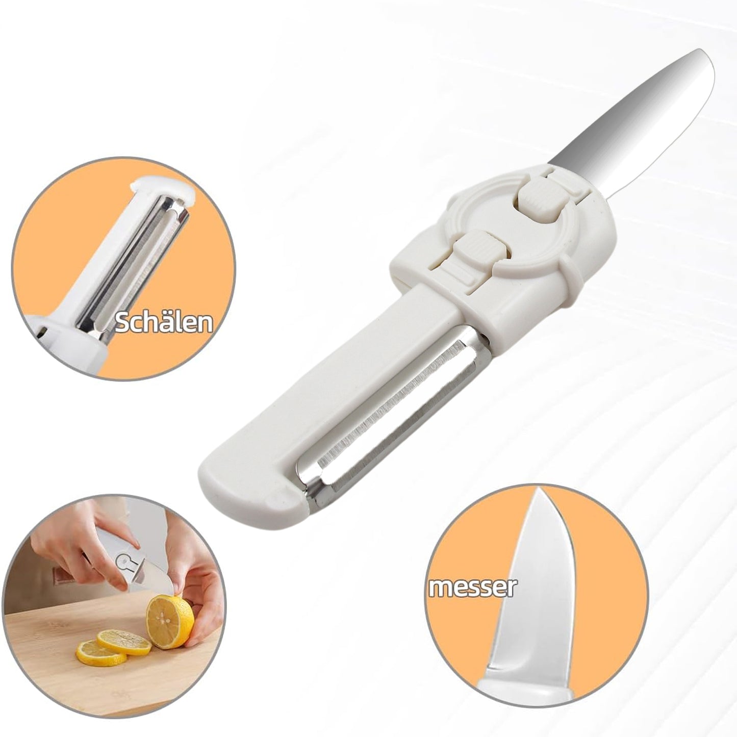 Dual-use Knife And Peeler 2-in-1 Stainless Steel Blades Wiith Case (1 Pc) - Happy Price - Image 5