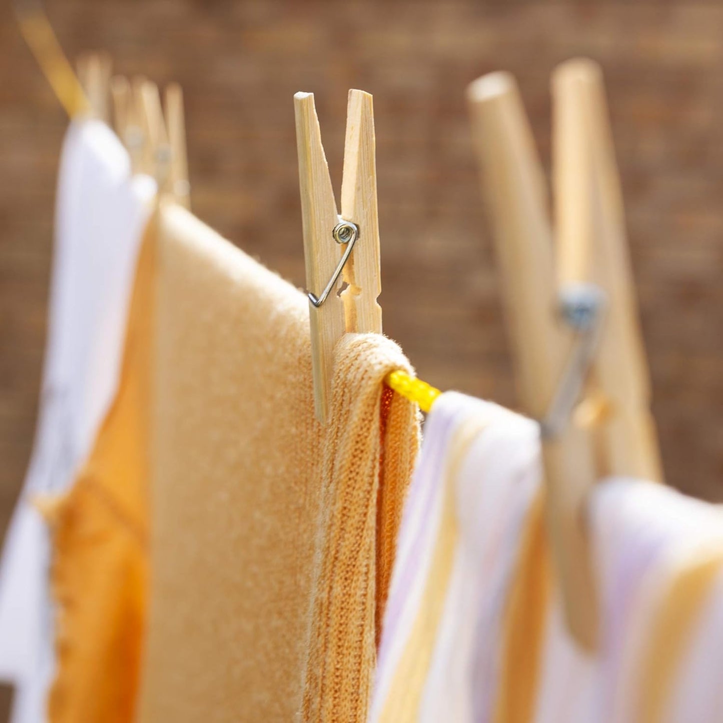 Heavy Duty Bamboo Wooden Cloth Clips  Pegs (10 Pcs Set) - Happy Price - Image 4