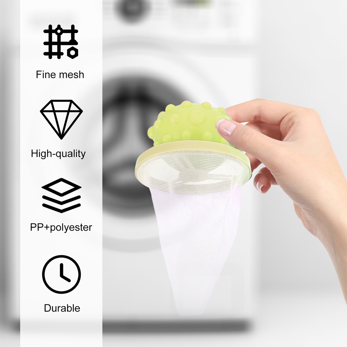 Reusable Washing Machine Floating Cylindrical Shape Lint Mesh Bag ( 1 Pc) - Happy Price - Image 3
