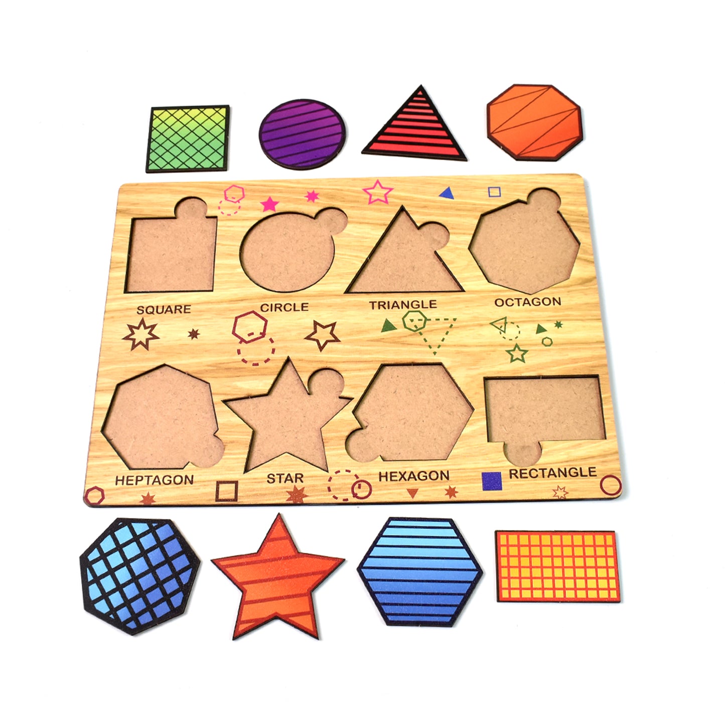 Wooden Triangles Puzzle Learning Educational Board (1 Set  2820 Cm) - Happy Price - Image 5