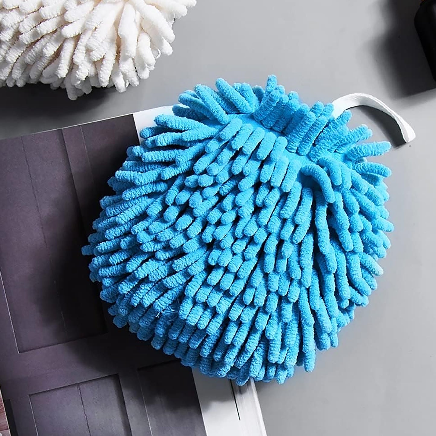 Hand Towels For Bathroom Kitchen Hand Towel Hand Dry Towels Absorbent Soft Hanging Hand Bath Towels Microfiber Plush Chenille Hand Towel Ball Machine Washable Bathroom With Loop (1 Pc) - Happy Price - Image 3