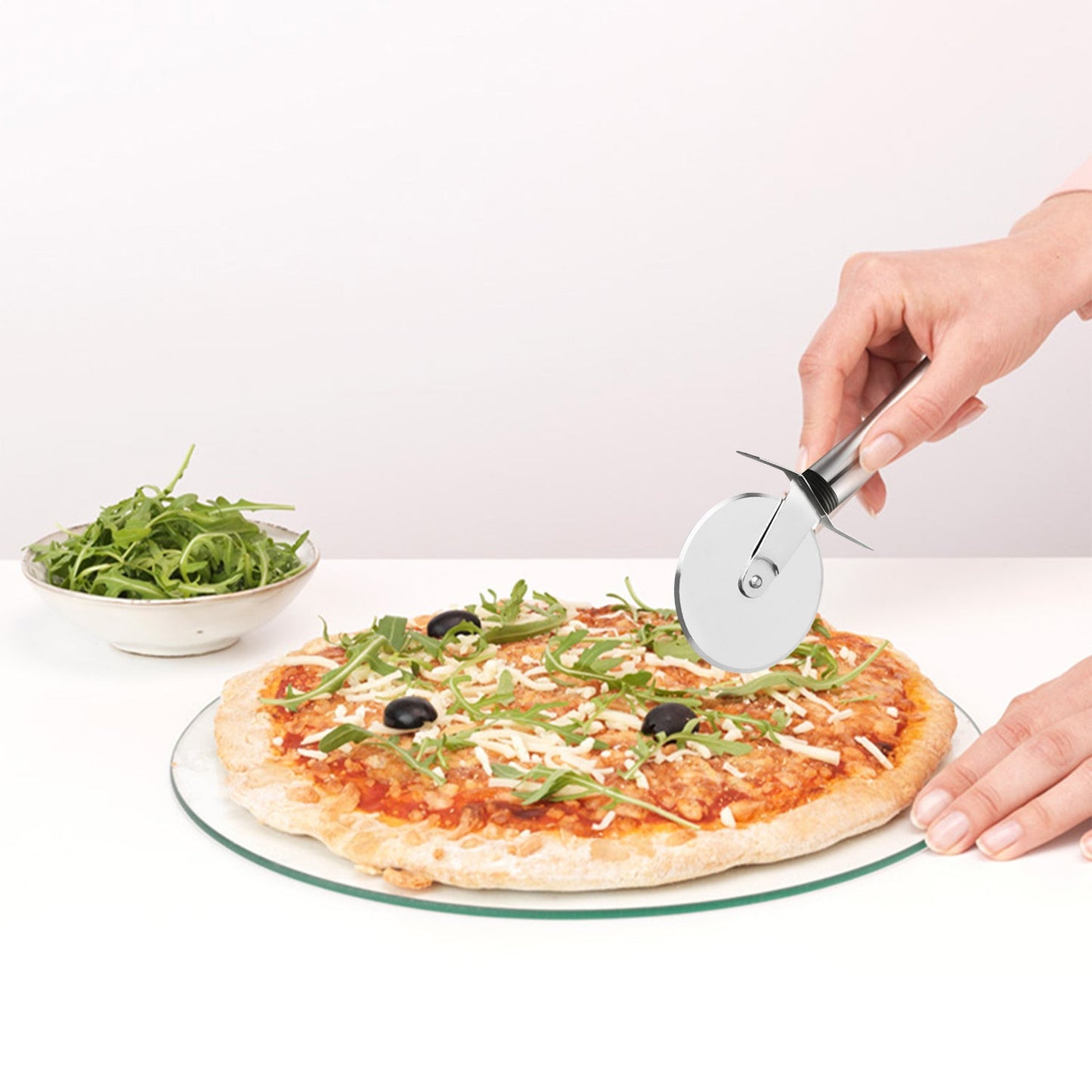 Stainless Steel Pizza Cutter Pastry Cake Slicer Sharp Wheel Type - Happy Price - Image 2