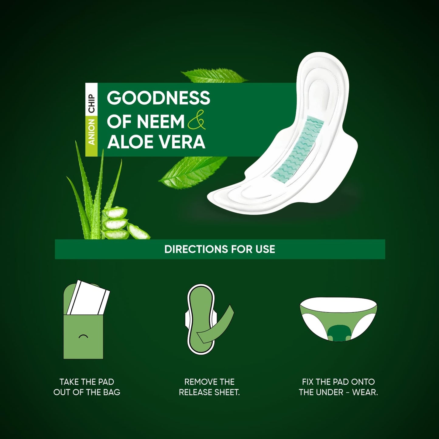 Sanitary Pads For Women With Goodness Of Neem  Aloe Vera  Ultra Thin  Leakage Protection  Ph Balance  With Antibacterial Anion Chip  5x More Absorbance (320 Mm  36 Pads) - Happy Price - Image 5