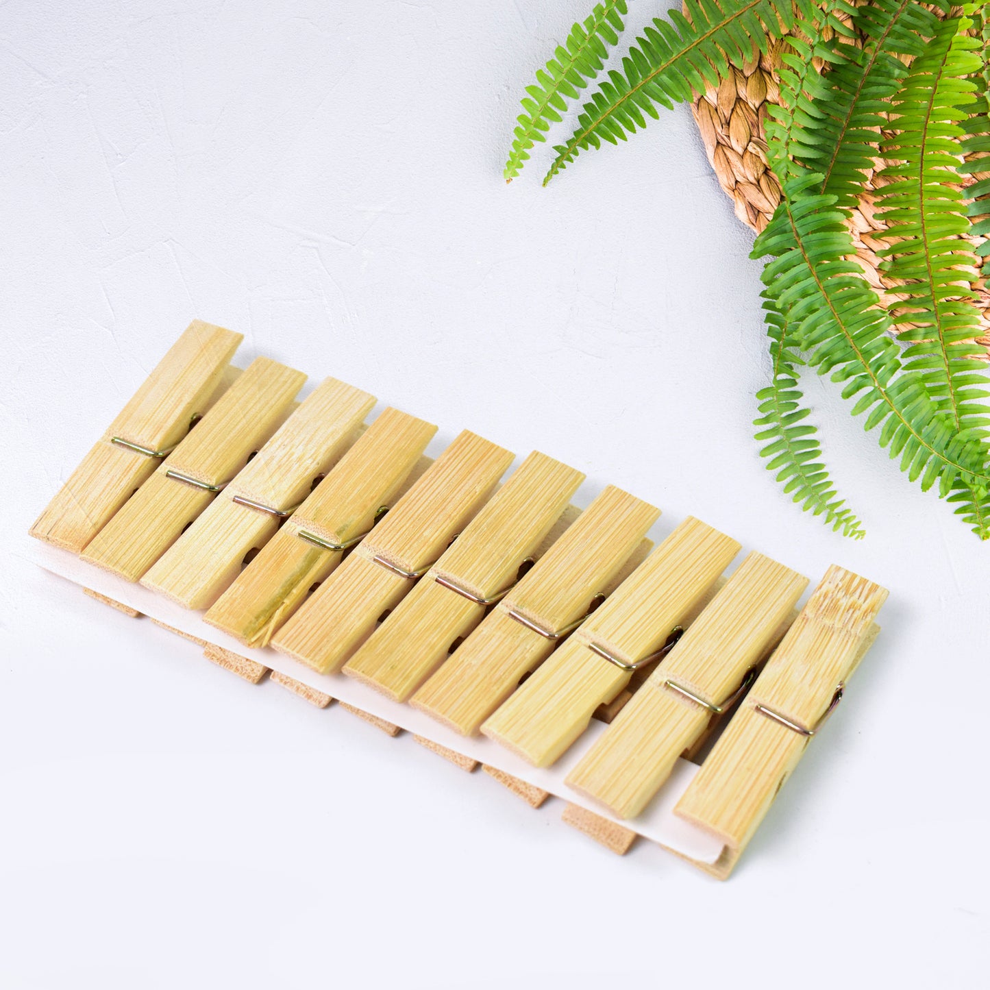 Heavy Duty Bamboo Wooden Cloth Clips  Pegs (10 Pcs Set) - Happy Price - Image 2