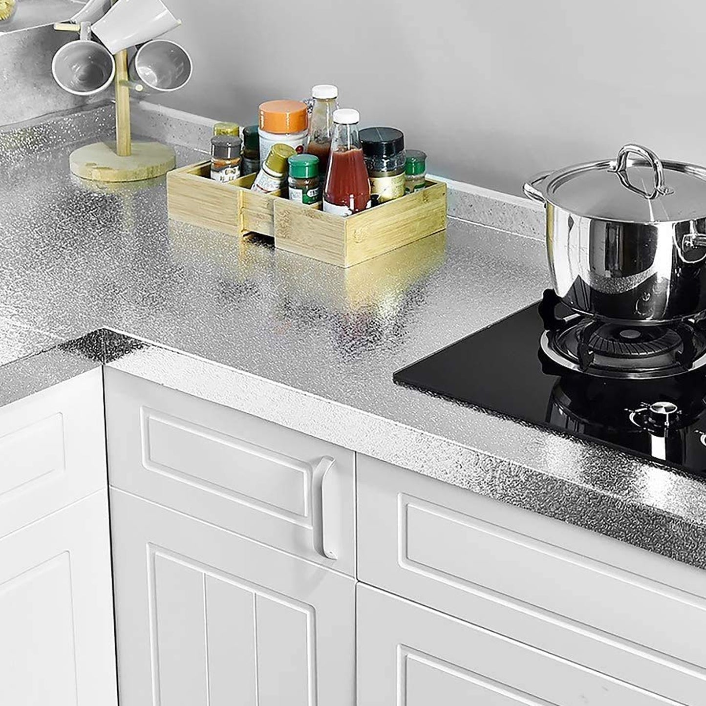 Self-adhesive Kitchen Back Splash Wallpaper Aluminum Foil Wall Paper (60200 Cm) - Happy Price - Image 5