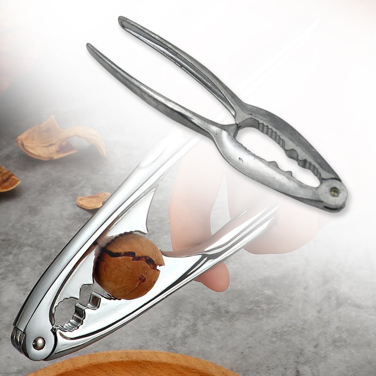 Small Walnut Cracker Luxury Die Cast Stainless Alloy Nut Cutter Walnut Clamp Plier Portable Smart Walnut Akhrot Household Open Core Pliers For All Nuts - Happy Price - Image 3
