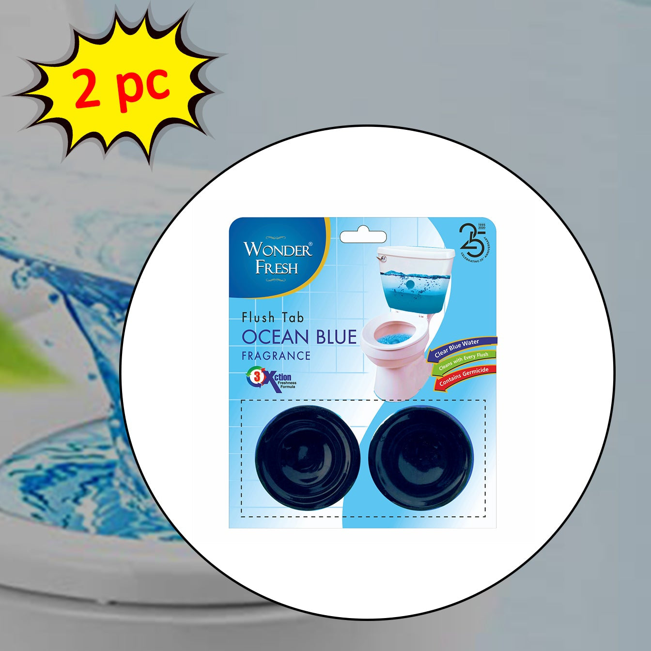 Toilet Cleaner Flush Tab Ocean Blue 100 Gram - Happy Price - Image 1