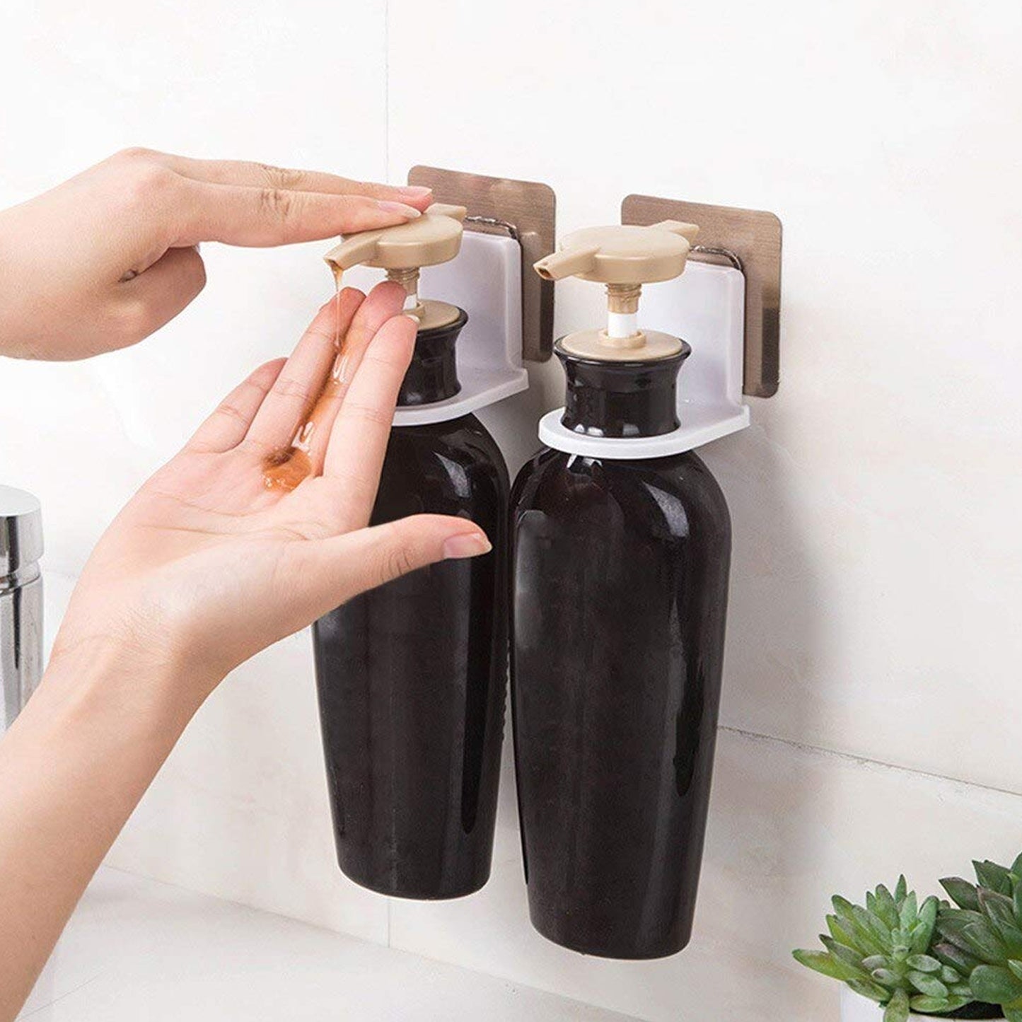 Wall Mounted Self Sticky Hooks For Body Wash Shampoo Bottle Wall Storage Strong Adhesive Hook Power Plug Socket Hanger Holder Multi Color (1pc) - Happy Price - Image 5