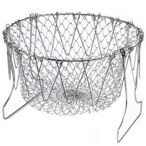 Foldable Stainless Steel Chef Basket Strainer (1pc)
