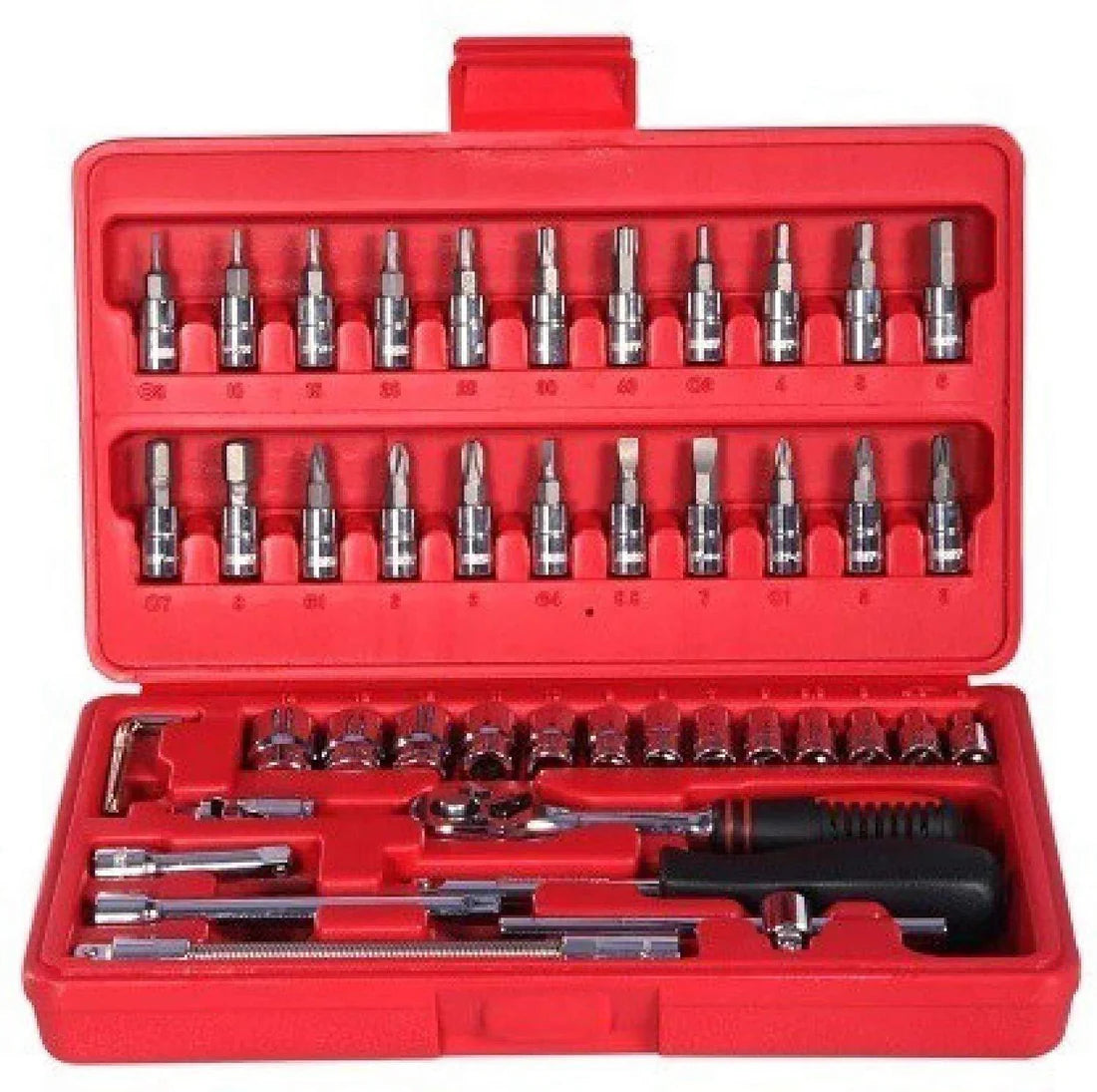 14-Inch 46-Piece Combination Tool Kit - Red