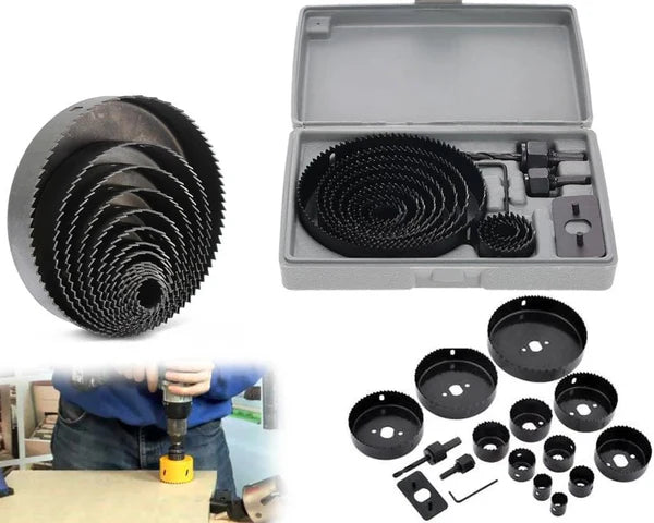 16 Pcs Hole Saw Drill Bit Set for Wood, Plastic, Aluminium