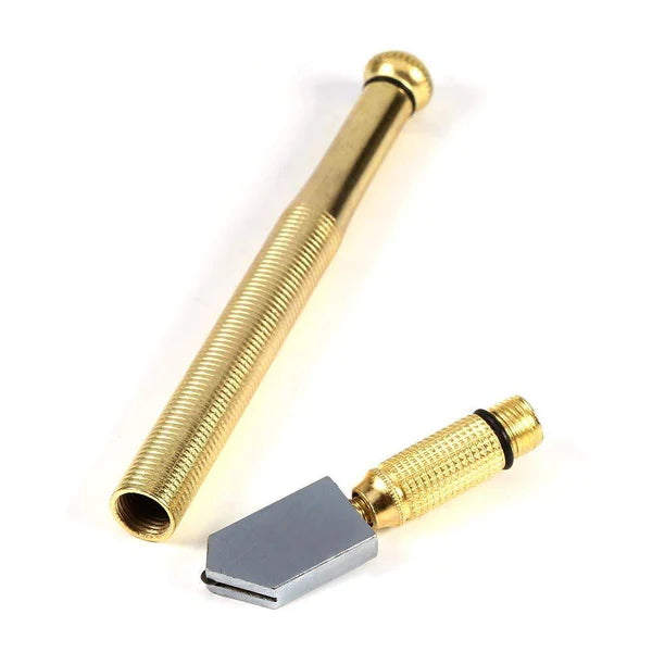 Gold Metal Glass Cutter with Carbide Wheel for Crafting (1pc)