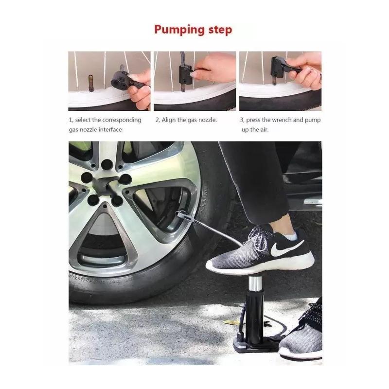 Mini Foot Pump Inflator For  Bike And Car - Happy Price - Image 2