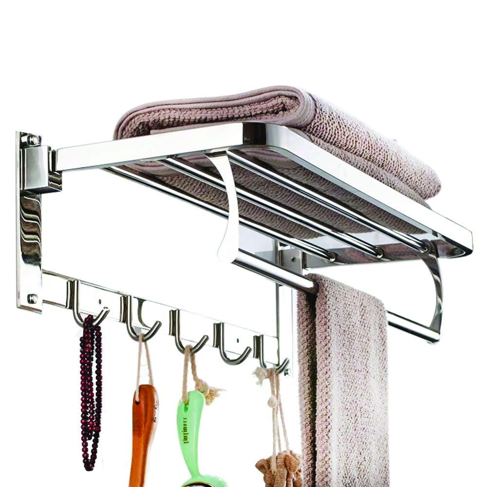 Stainless Steel Folding Towel Rack Cum Towel Bar 18 Inch - Happy Price - Image 1