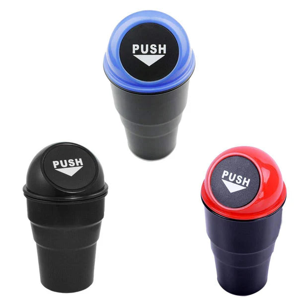 Compact Car Dustbin & Ashtray - Portable Vehicle Waste Bin