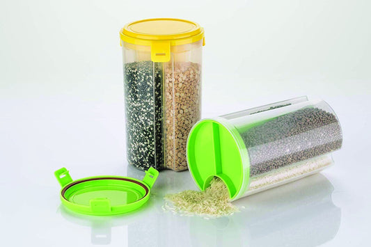 3 In 1 Transparent Air Tight Storage Dispenser Container - Happy Price - Image 1