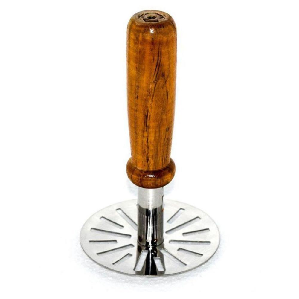 Stainless Steel Potato Masher Pav Bhaji Masher With Wooden Handle - Happy Price - Image 1