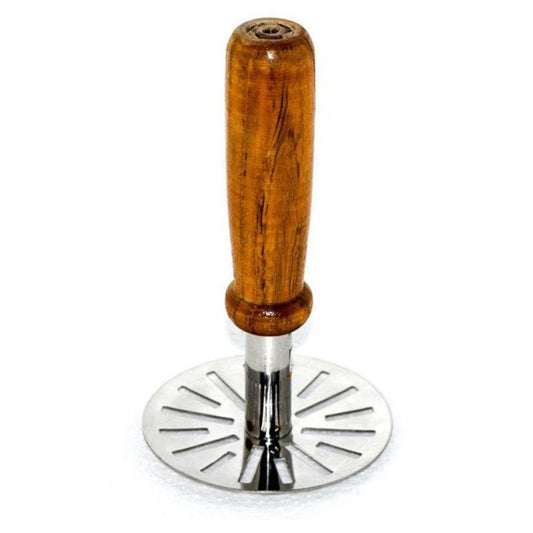 Stainless Steel Potato Masher Pav Bhaji Masher With Wooden Handle - Happy Price - Image 1