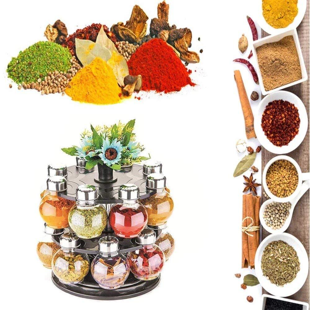 Multipurpose Revolving Plastic Spice Rack Set (16pcs) - Happy Price - Image 2