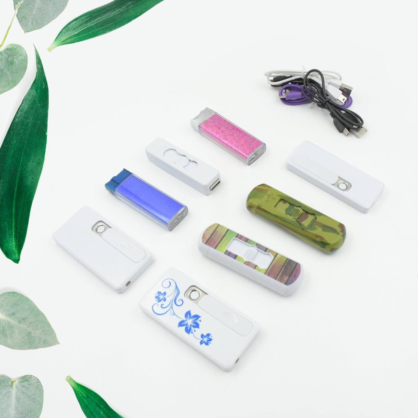 Stylish Electric Usb Lighter For Men  Women Regular Cigarettes Portable Usb Rechargeable Flameless Coil Slim Cigarette Lighter With Charging Cable Windproof E Lighter Lighter For Smoking (1 Pc Mix Deisign  Color ) - Happy Price - Image 2