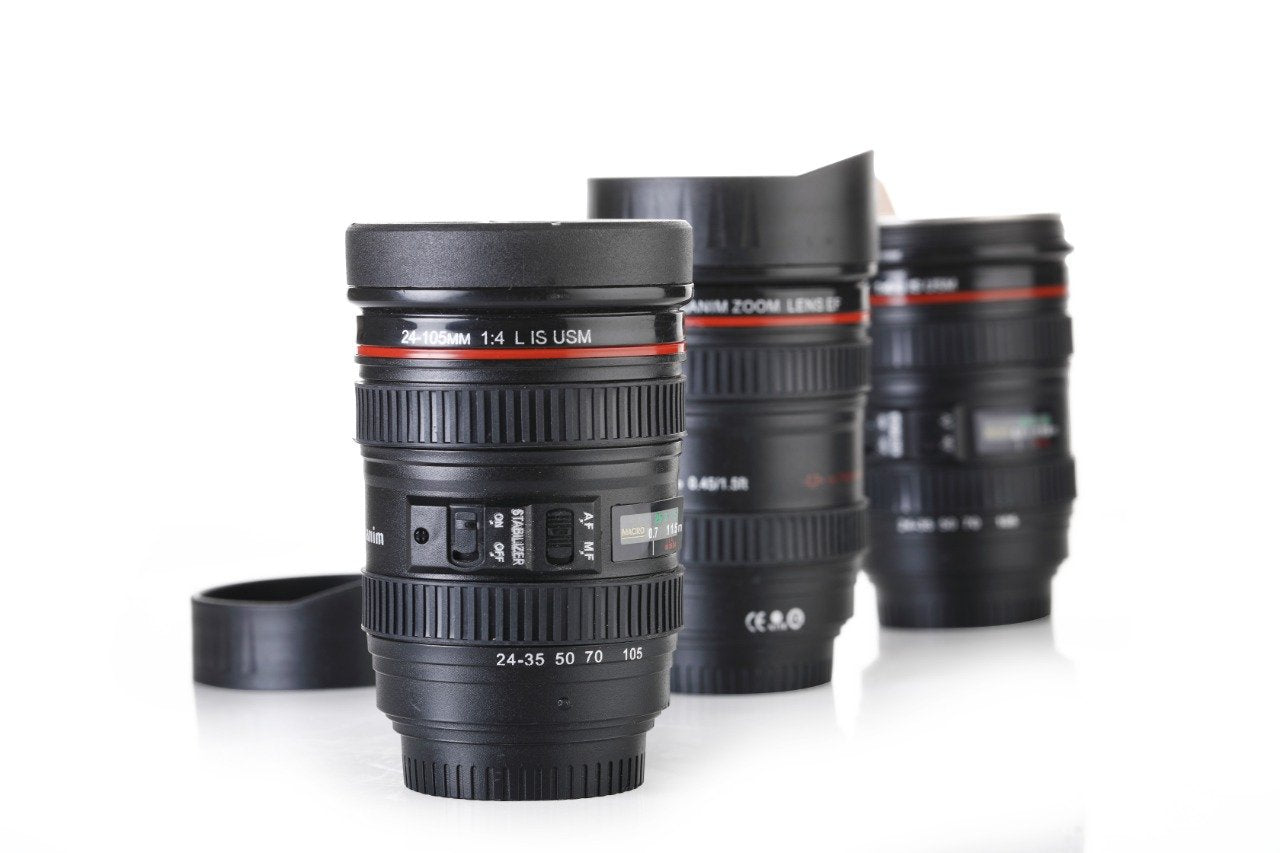 Camera Lens Coffee Mug with Lid - Novelty Travel Cup - Happy Price - Image 3