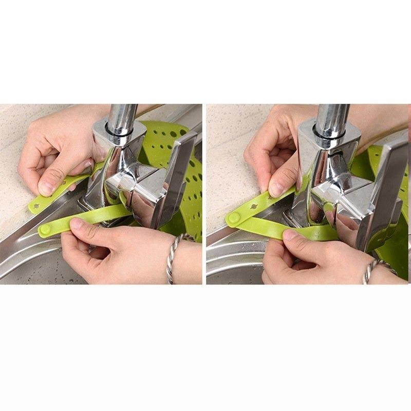 Adjustable Kitchen Bathroom Water Drainage Plastic Basketbag With Faucet Sink Caddy - Happy Price - Image 5