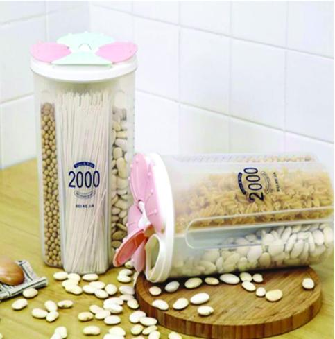 Kitchen Storage - Transparent Sealed Cansjarsstorage Box 4 Section - Happy Price - Image 4