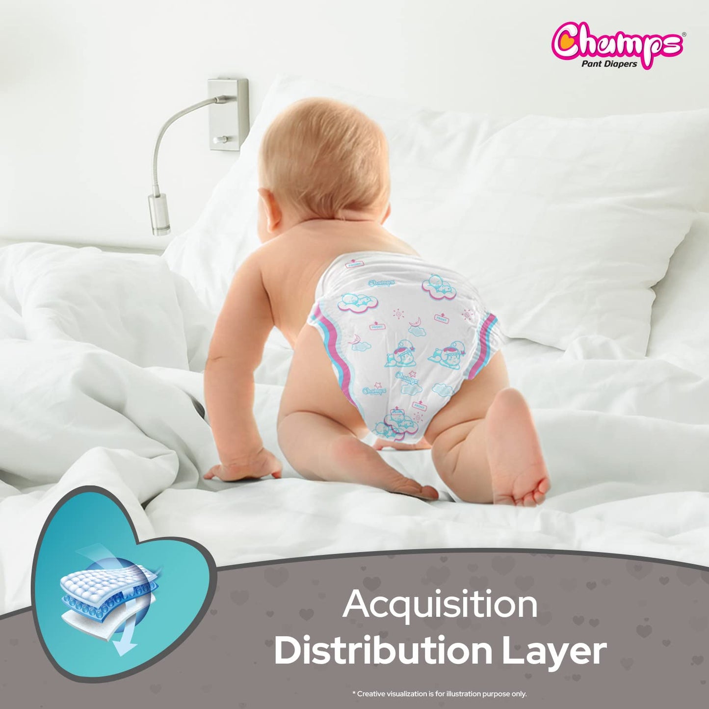 Baby Diaper High Absorbent Pant Diapers  Champs Soft And Dry Baby Diaper Pants Xl  54 Pcs (Extra Large  Xl54 Pieces) - Happy Price - Image 2