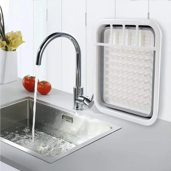 Collapsible Folding Silicone Dish Drying Drainer Rack With Spoon Fork Knife Storage Holder - Happy Price - Image 4