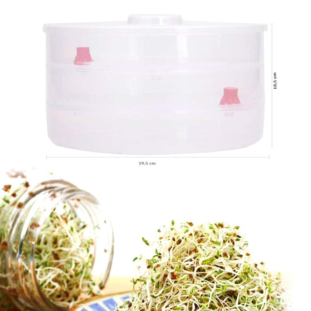 Plastic 3 Compartment Sprout Maker White - Happy Price - Image 3