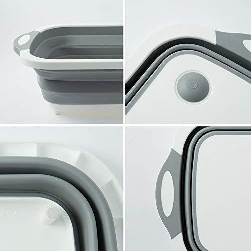 3-in-1 Foldable Kitchen Chopping Board, Dish Rack & Washing Bowl