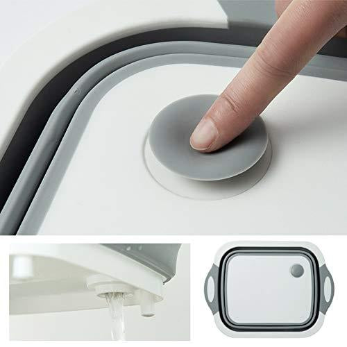 3-in-1 Foldable Kitchen Chopping Board, Dish Rack & Washing Bowl