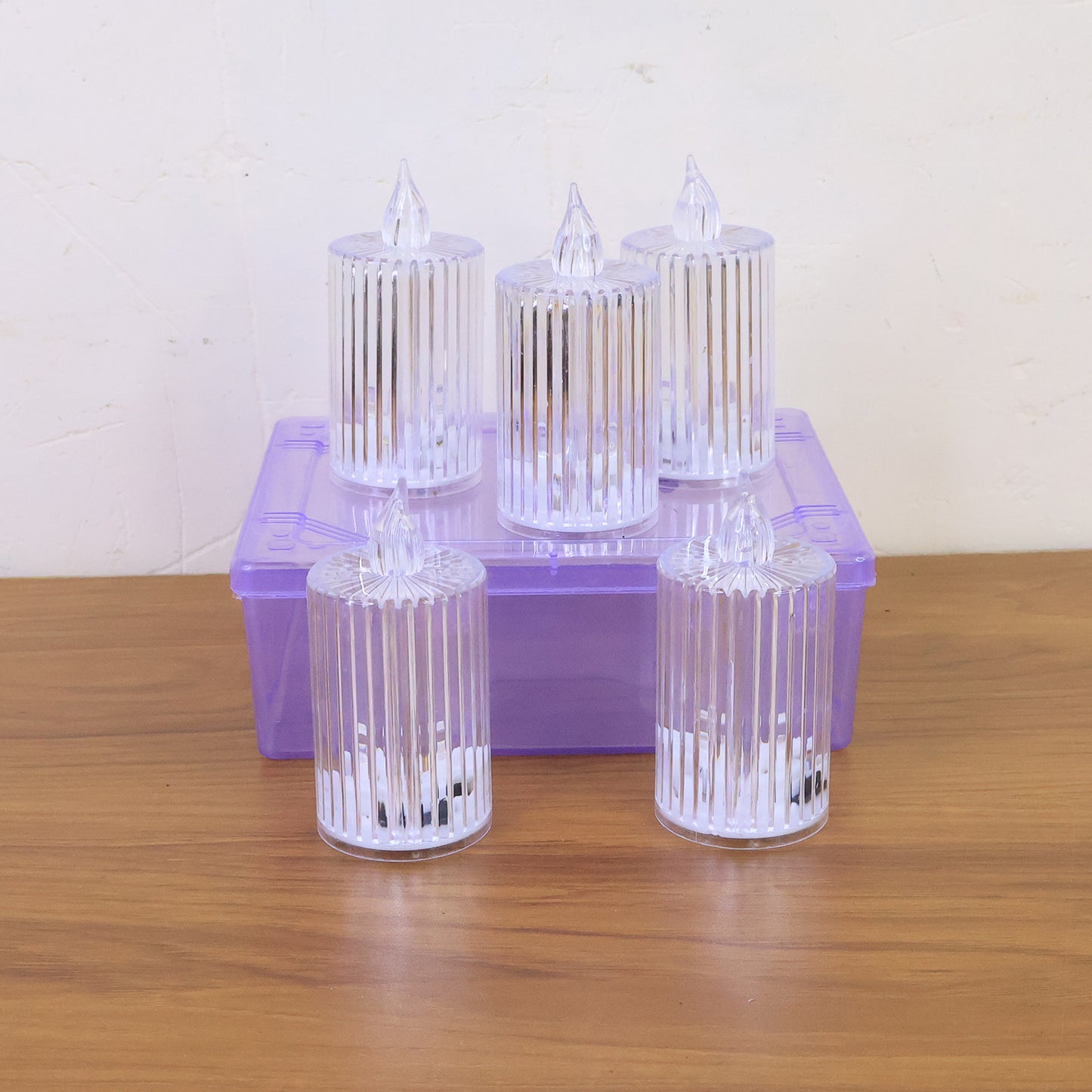 Set of 5 Crystal Effect LED Flameless Candles with Warm Flickering Light - Happy Price - Image 7